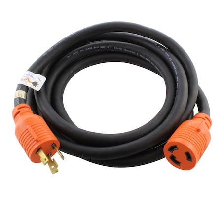 Ac Works SOOW; Cold Weather Extension Cord, 10 AWG, Indoor/Outdoor, 10/3, 1 Outlets, L6-30R, Black, Rubber L630PR-010